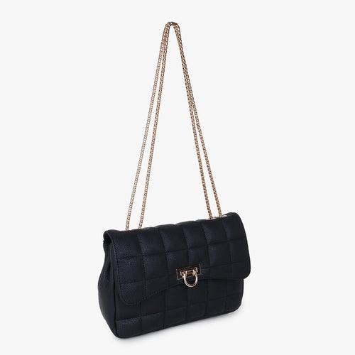 Women Textured Structured Sling Bag with Quilted