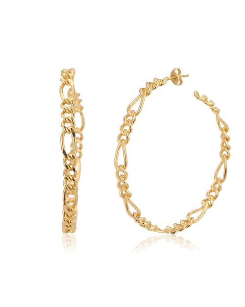 Carlton London Gold Plated Circular Half Hoop Earring For Women