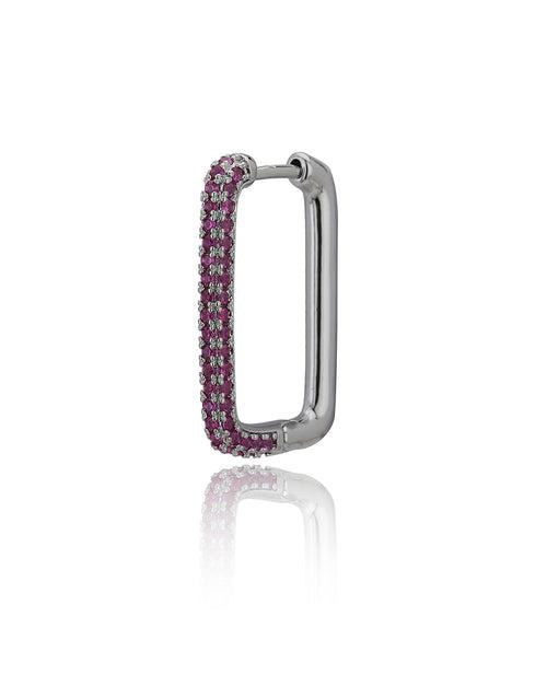 Carlton London Rhodium Plated Square Hoop Earring For Women