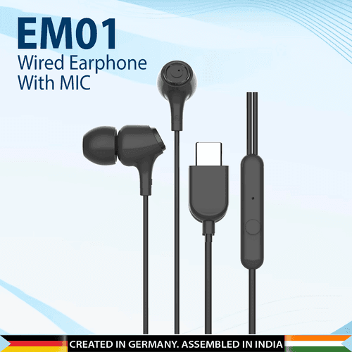 EM-01 Type C Wired Earphone with Noise Cancellation (Black)