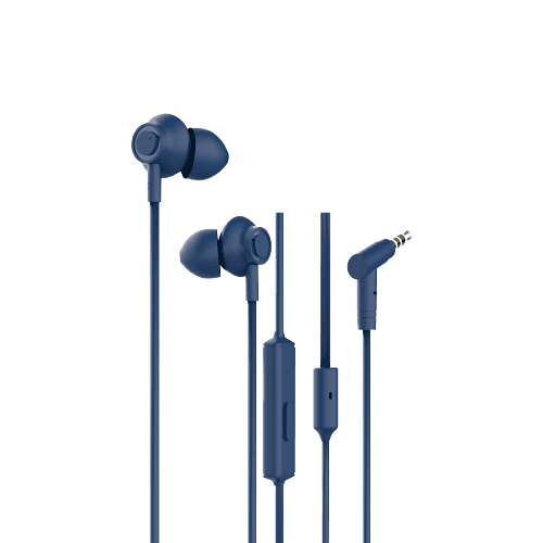 EM10 Wired Earphone with Advanced Noise Cancellation Mic (Blue)