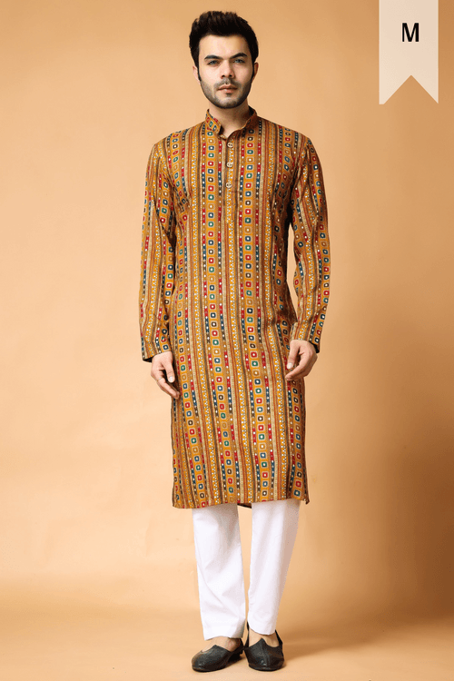 Mustard Meadow Printed Kurta