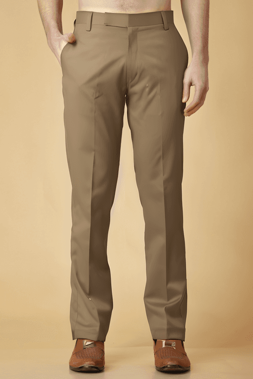 Desert Khakhi Solid Stretch Trouser