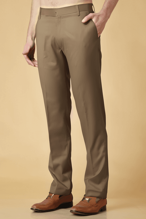 Desert Khakhi Solid Stretch Trouser