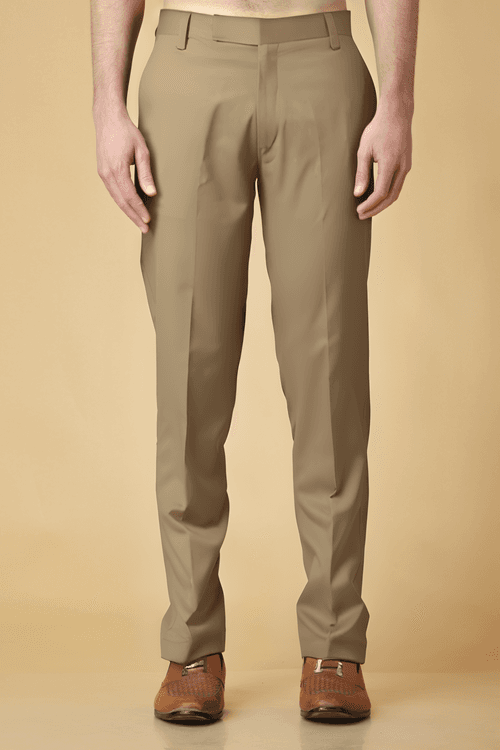 Desert Khakhi Solid Stretch Trouser