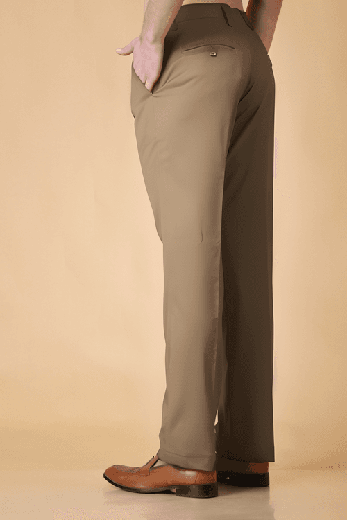 Desert Khakhi Solid Stretch Trouser