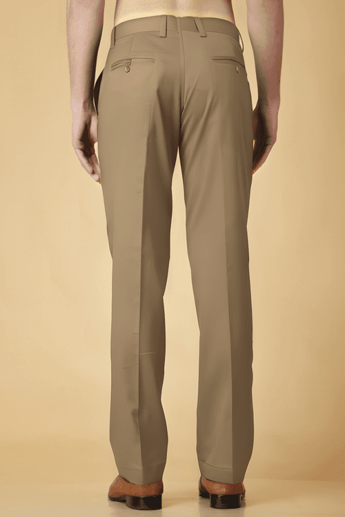 Desert Khakhi Solid Stretch Trouser