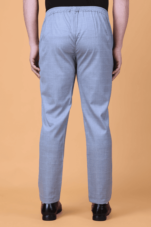 Grey Checked Comfort Fit Trousers