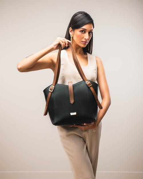 Charcoal Caramel Elara Tote bag