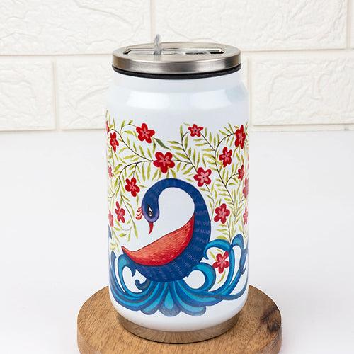 Enchanting Peacock Double Wall Vacuum Insulated Stainless Steel Can