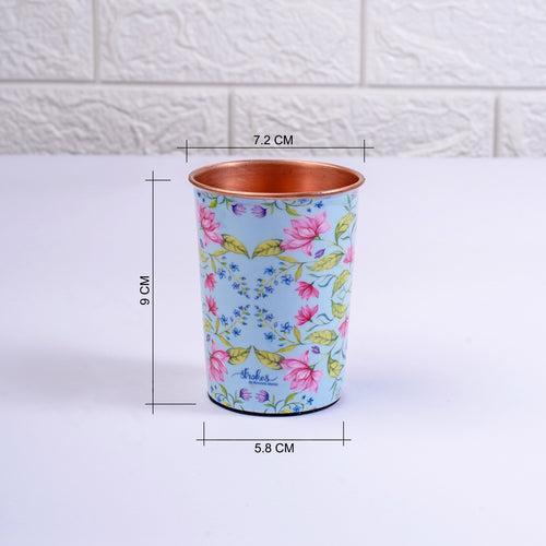 Summer Florescence Light Blue Copper Bottle and Tumbler Set