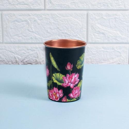 Lotus Field Copper Bottle and Tumblers - Gift Set