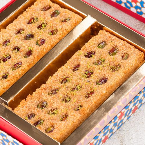 Pistachio Basbousa (Egyptian Cake)