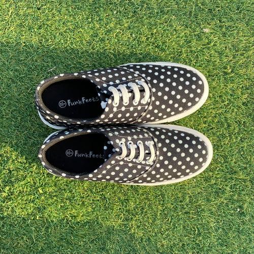 Funkfeets Unisex Polka Dot Black Sneakers