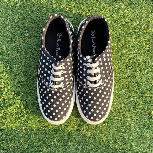 Funkfeets Unisex Polka Dot Black Sneakers