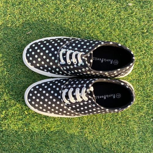 Funkfeets Unisex Polka Dot Black Sneakers