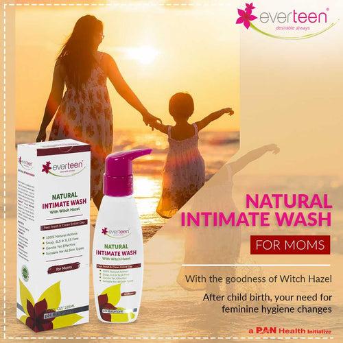 everteen Value Combo - Bikini Line Hair Removal Creme SILKY and Witch Hazel Intimate Wash 105ml for Moms