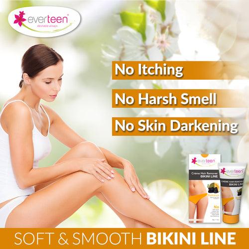 everteen Value Combo - Bikini Line Hair Removal Creme RADIANCE and Foam Intimate Wash 150ml for Women