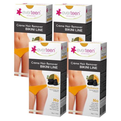 everteen RADIANCE Bikini Line Hair Remover Creme with Charcoal, Kojic Acid and Vitamin C