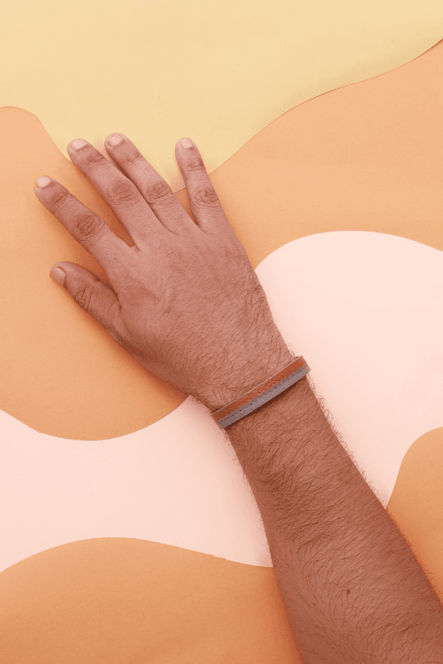 Half & Half Wrist Band (Tan/Grey)