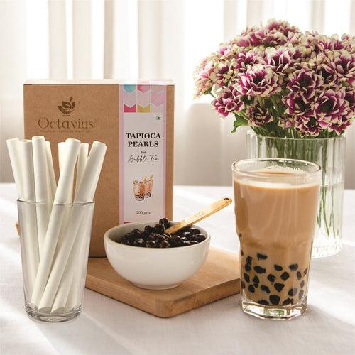 Bubble Tea Tapioca Pearls With Masala Chai Premix & 10 Straw