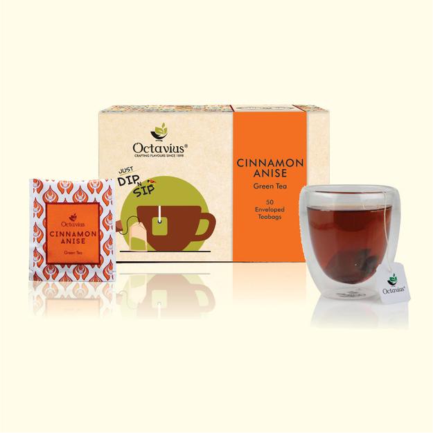 Cinnamon Anise Green tea - 50 Enveloped Teabags