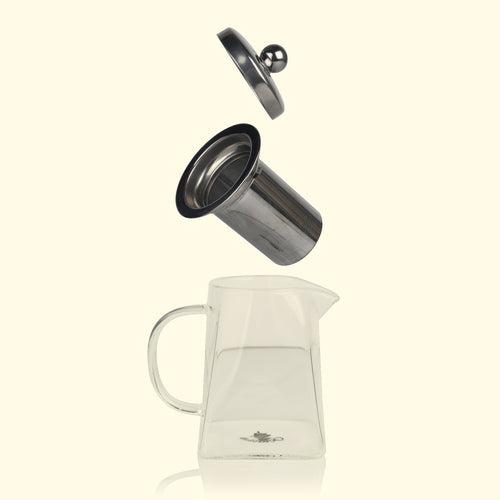 Pyramid Shaped Borosilicate Glass Kettle With Steel Infuser - Large 900ML