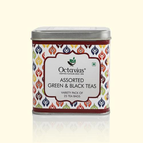 6 Assorted Black & Green Teas - 25 Teabags