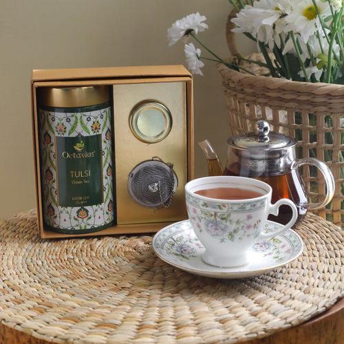 Tea Essentials - One Green Tea Of  Your Choice, An Infuser & Honey