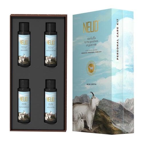 NEUD Goat Milk Premium Personal Care Kit for Men & Women (25ml x 4 Nos.) - Get Free Zipper Pouch