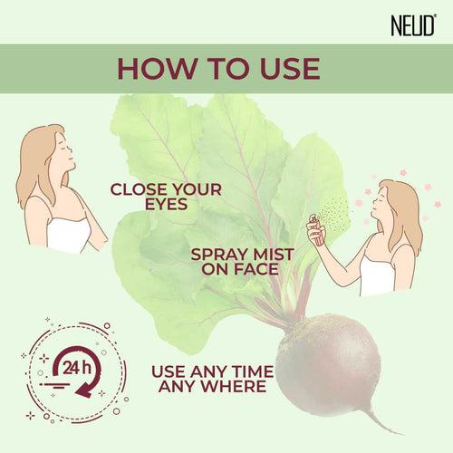 NEUD Beet Root Facial Mist Spray For Dull and Dry Skin - 100 ml