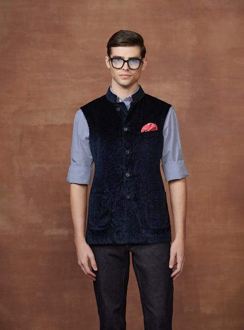 NOCTURNAL VELVET WAISTCOAT FOR EVENING GLAMOUR