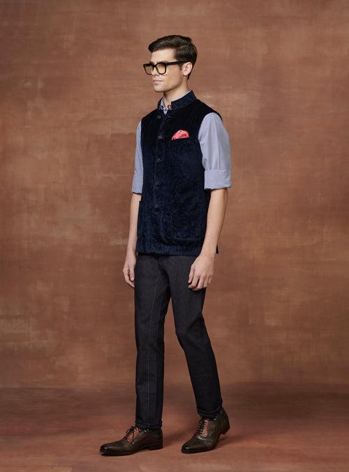 NOCTURNAL VELVET WAISTCOAT FOR EVENING GLAMOUR