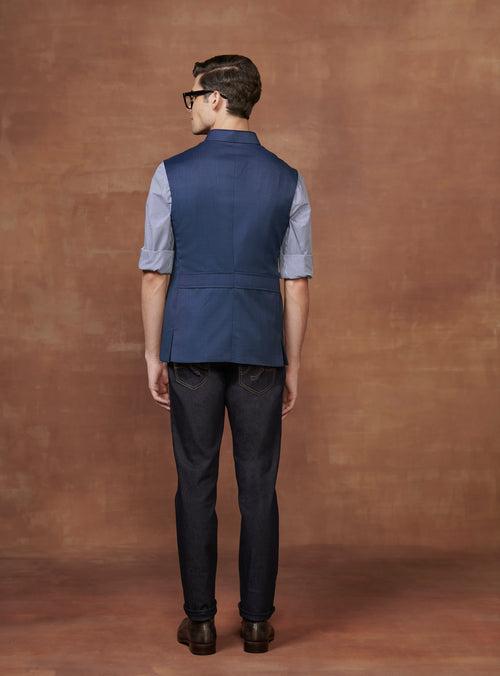 EXQUISITE NAVY BLUE SAFARI WAISTCOAT