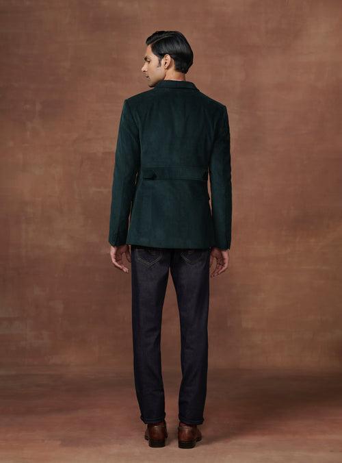 ENCHANTING DARK GREEN CORDUROY HUNTING JACKET