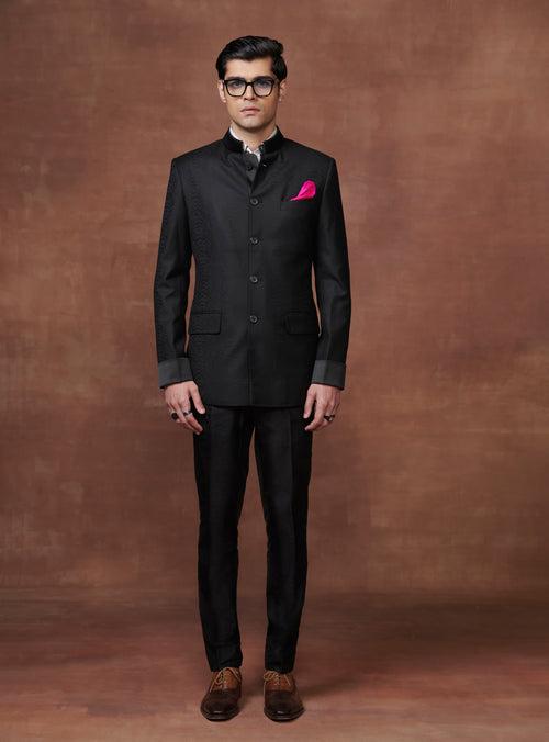 THE ROYAL GRANDEUR BLACK BANDHGALA JACKET