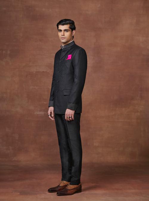 THE ROYAL GRANDEUR BLACK BANDHGALA JACKET