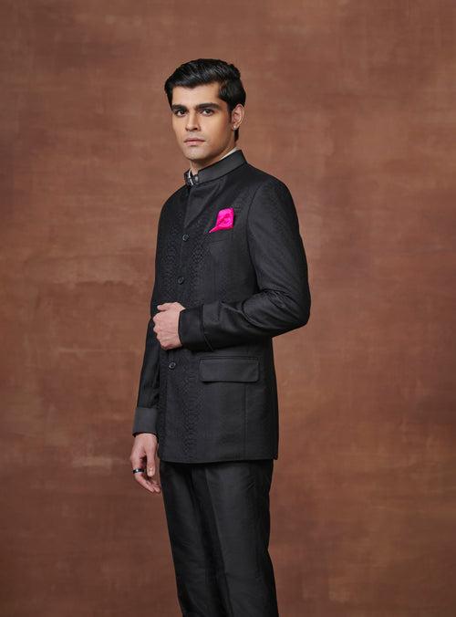 THE ROYAL GRANDEUR BLACK BANDHGALA JACKET