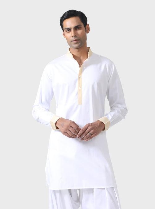 ELEGANT EXCELLENCE THE BESPOKE WHITE PATHANI SUIT