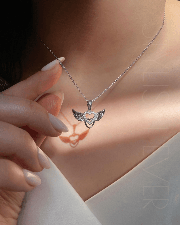 ANGEL WING HEART CHAIN