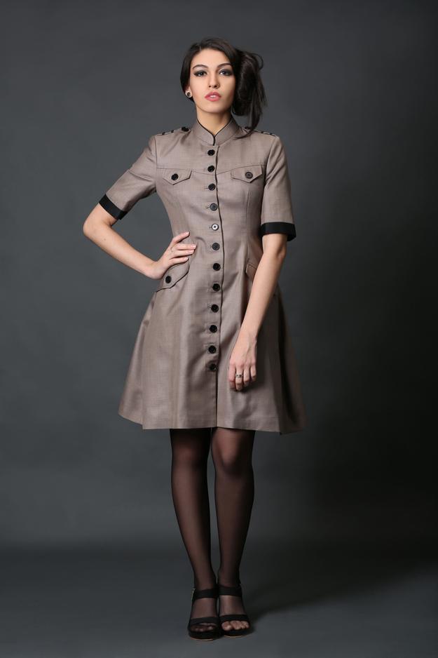 Beige Dress Coat