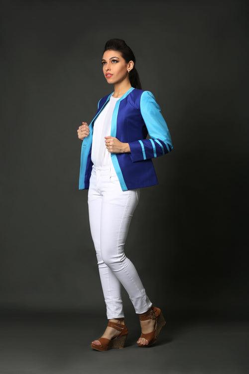 Blue Dual Color Summer Coat