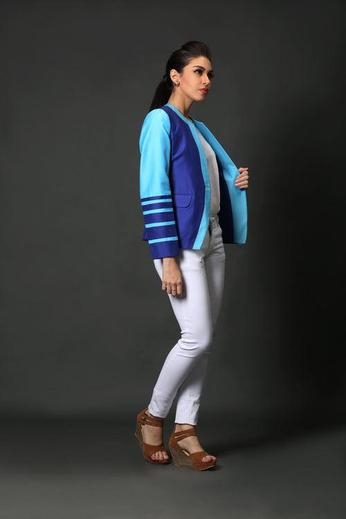 Blue Dual Color Summer Coat