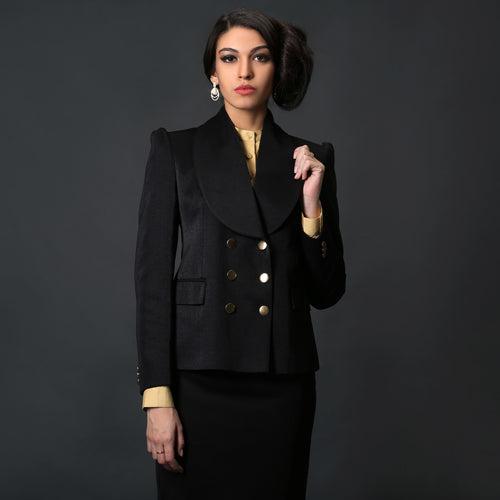 Black Shawl Collar Coat