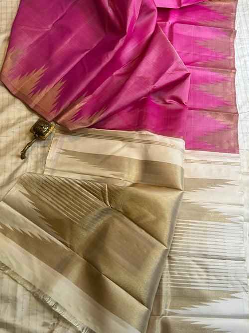 Pink 8 kol - kanjipuram silk