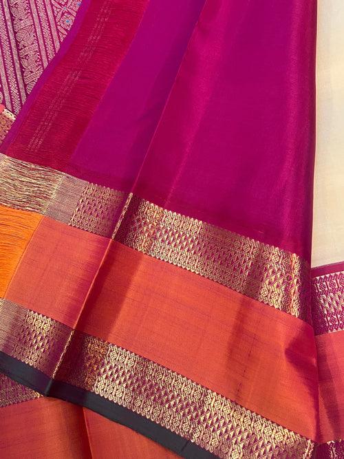 Cream retta pet  / kanjivaram silk