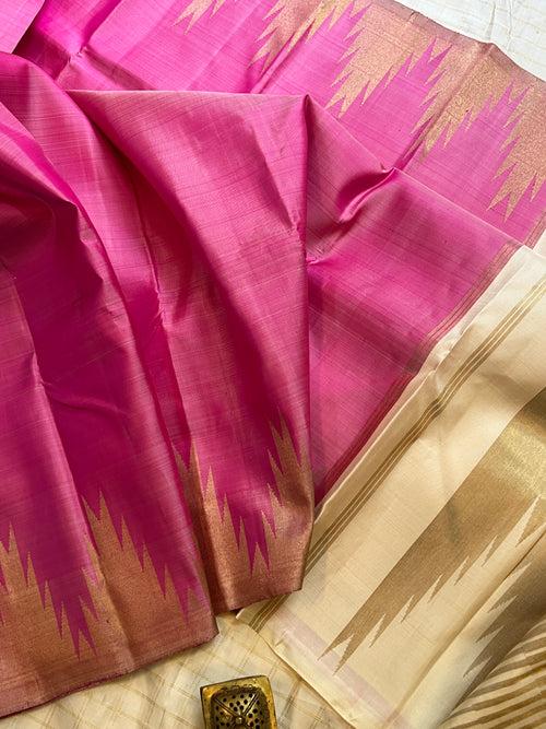 Pink 8 kol - kanjipuram silk