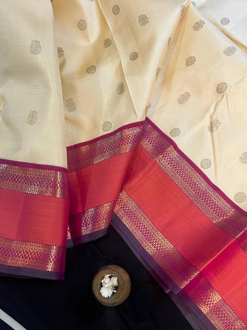 Cream retta pet  / kanjivaram silk