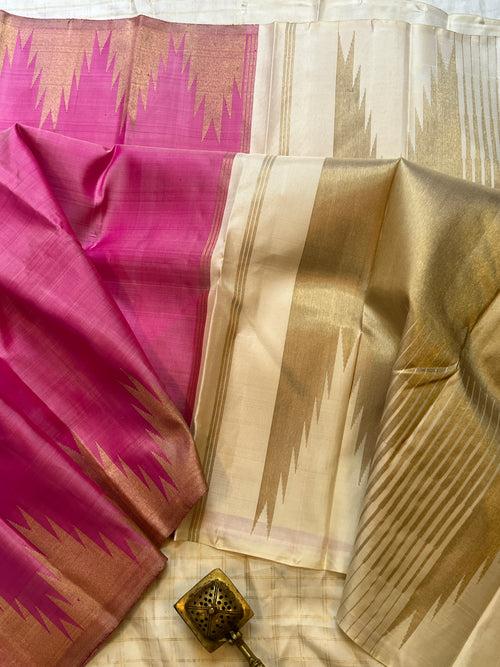 Pink 8 kol - kanjipuram silk