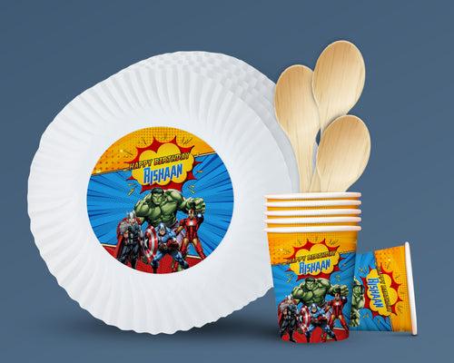 Avengers Theme Party Cups and Plates Combo